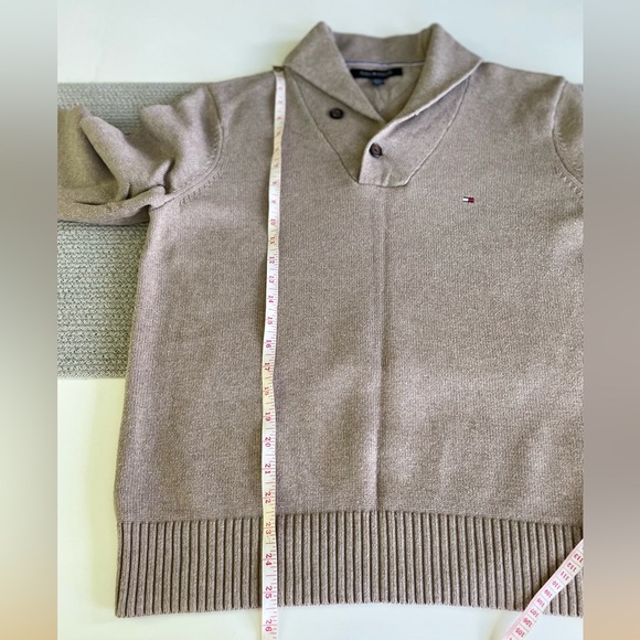 Tommy Hilfiger Tan Khaki Neutral Cotton Sweater Size Medium - Picture 7 of 9